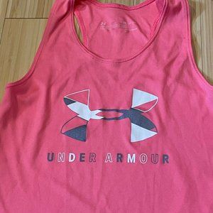 UNDER ARMOUR GIRLS HEAT GEAR PINK LOOSE FIT TANK TOP SHIRT SIZE YOUTH Small